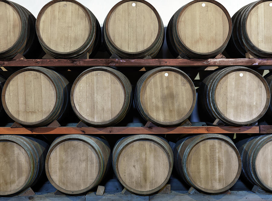 Winery Oak, Barrels At A Bodega On Photograph by Goldhafen