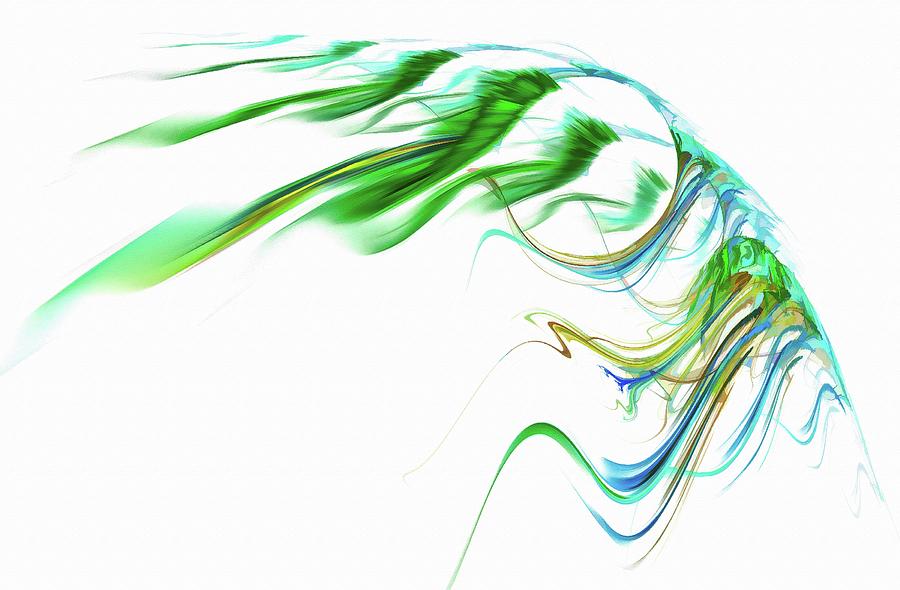 Wing of Beauty Art Abstract Green Digital Art by Don Northup