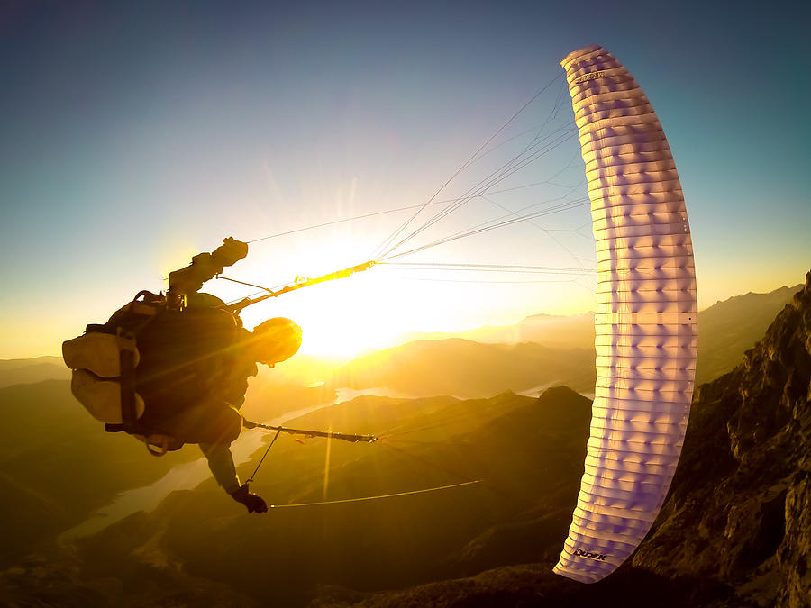 Wing Over At Sunset With Maxime Chiron Photograph by Tristan Shu