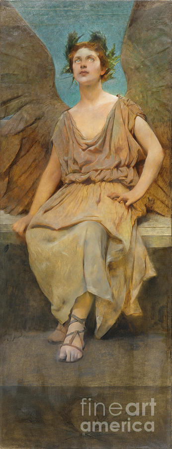 Winged Allegorical Figure, Circa 1888 Painting by Thomas Wilmer Dewing