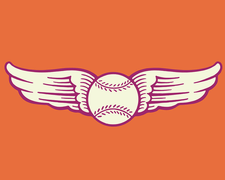 Baseball Drawing - Winged Baseball by CSA Images