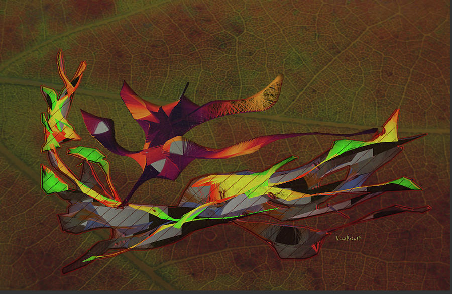 Winged Lizard Digital Art by Asok Mukhopadhyay