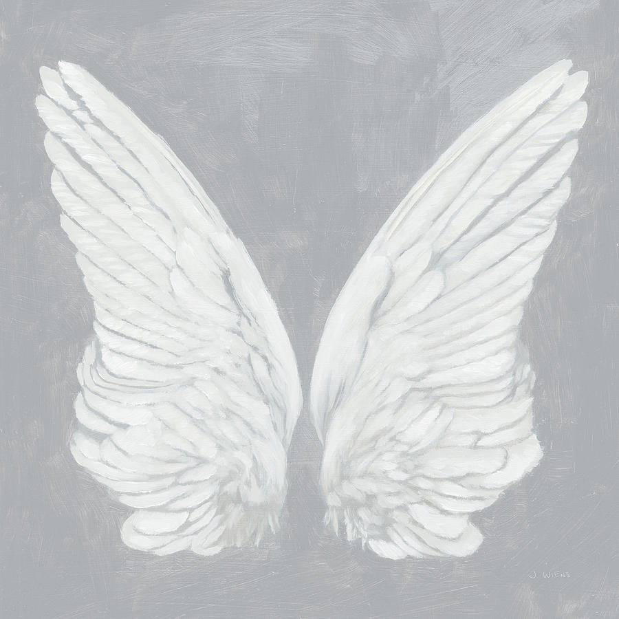 Feather Painting - Wings I On Gray by James Wiens