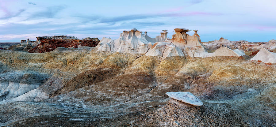 Wings in Bisti Badlands Twilight Edition Panorama Photograph by Alex Mironyuk
