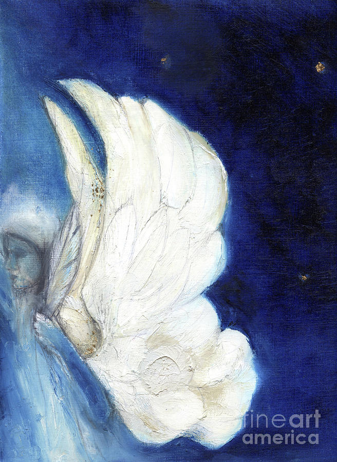 Wings Over London, 2013 Oil And Gold Leaf On Card Painting by Nancy Moniz Charalambous