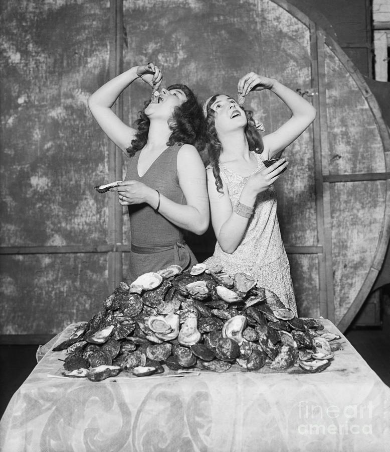 Winners Of The Oyster Eating Contest Photograph by Bettmann