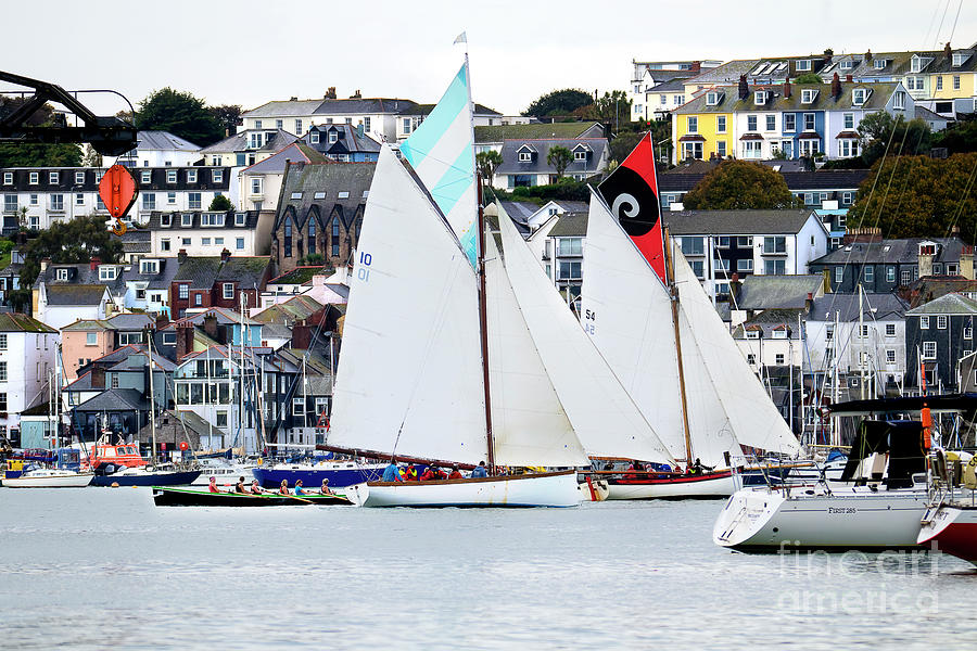 Boat Photograph - Winnie and Grace with the Ladies Gig Rowing Team Falmouth by Terri Waters