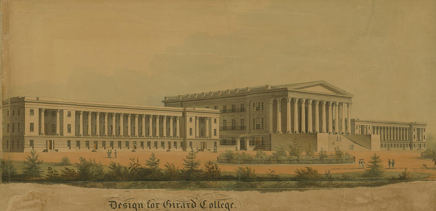 Winning Competition Entry for Girard College Drawing by Thomas Ustick Walter