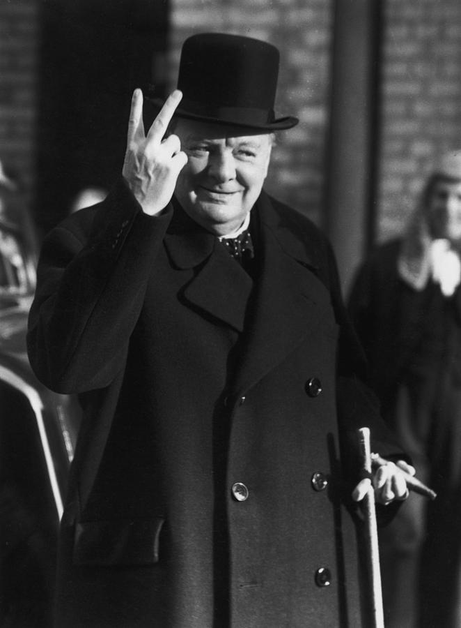 Winston Churchill 3 Painting by Celestial Images
