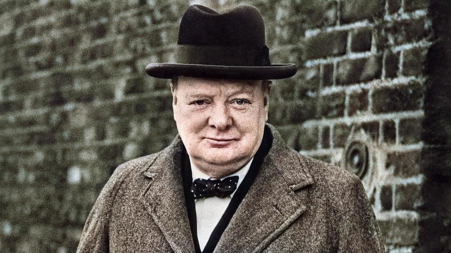 Winston Churchill 4 colorized by Ahmet Asar Painting by Celestial ...