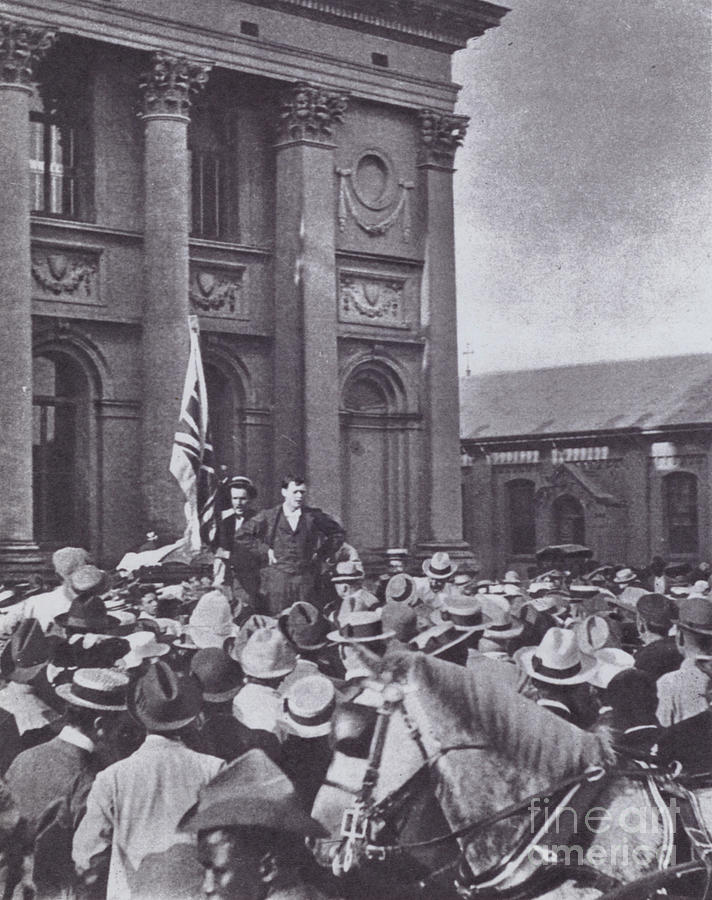 Winston Churchill Addressing A Crowd In Durban, South Africa, In 1899 Photograph by English School