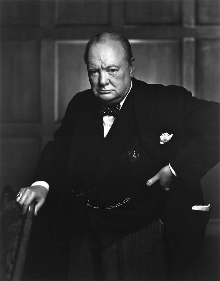 Winston Churchill Painting by Celestial Images