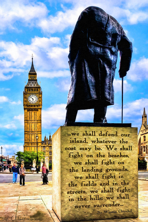 Winston Churchill - Immortal Words - Never Surrender Photograph by Mark E Tisdale