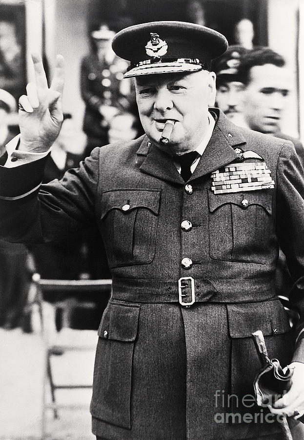 Winston Churchill Making The Victory Photograph by Bettmann