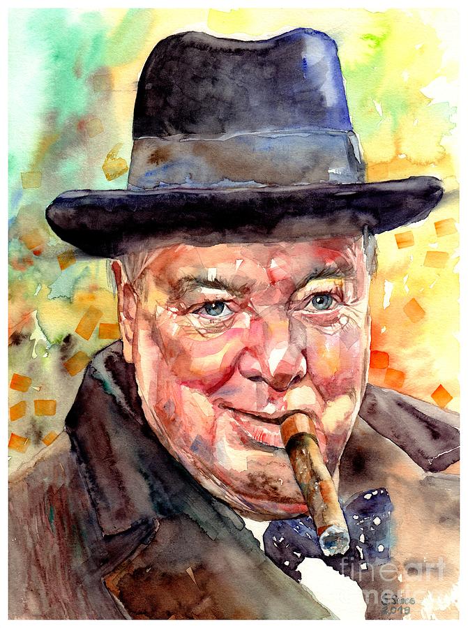 Winston Churchill Painting By Suzann Sines Pixels   Winston Churchill Suzann Sines 