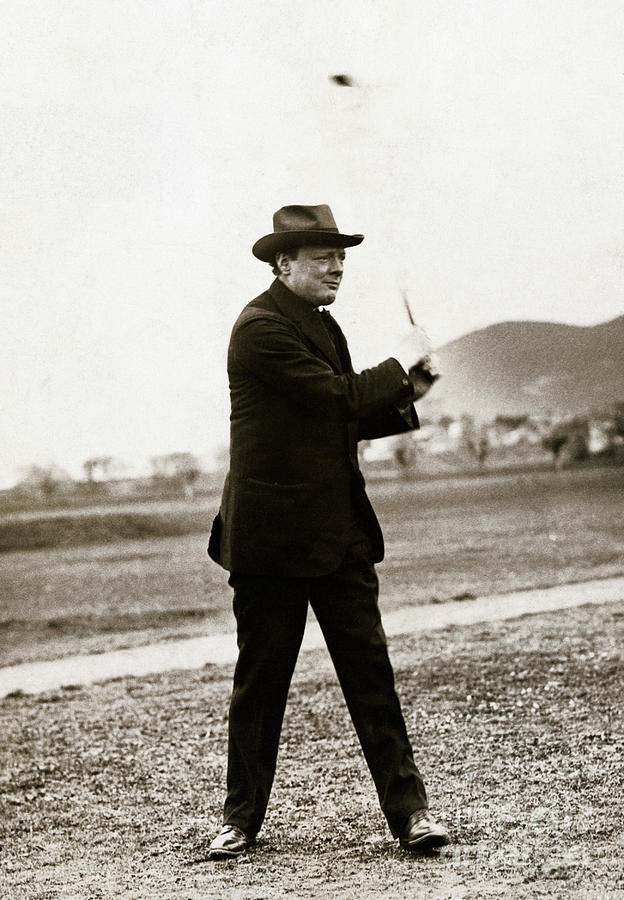 Winston Churchill Swinging Golf Club Photograph by Bettmann