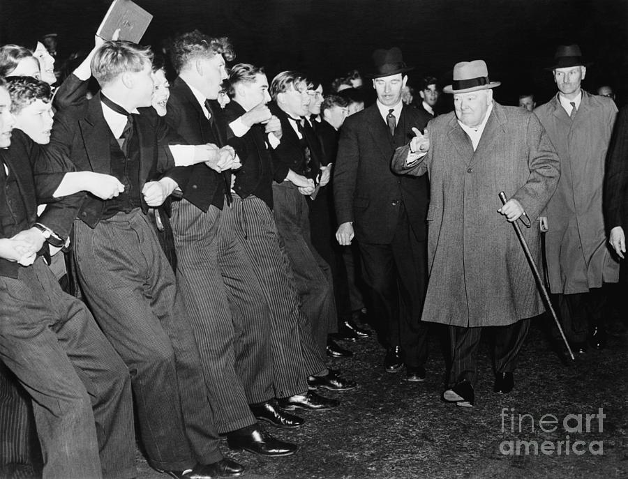 Winston Churchill Visiting His Old Photograph by Bettmann