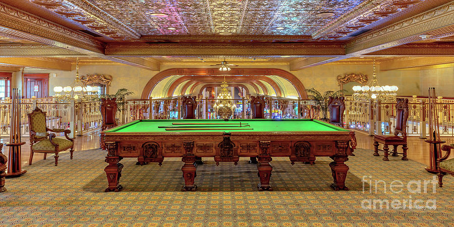 Winston Churchills Snooker Table at The Main Street Station Wide 2 to 1 Ratio Photograph by Aloha Art