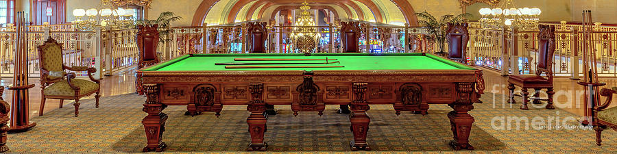 Winston Churchills Snooker Table at The Main Street Station Wide 4 to 1 Ratio Photograph by Aloha Art