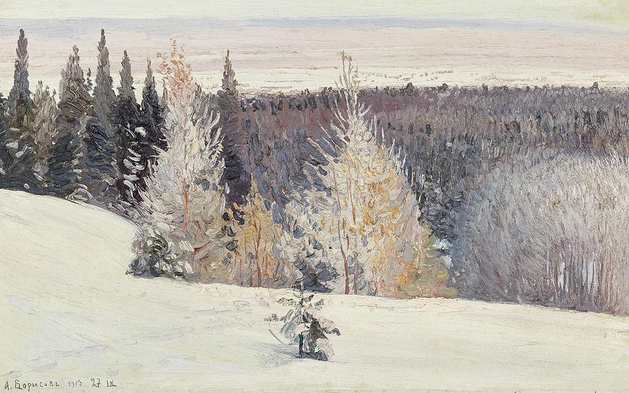Tree Painting - Winter by Alexandr Borisov