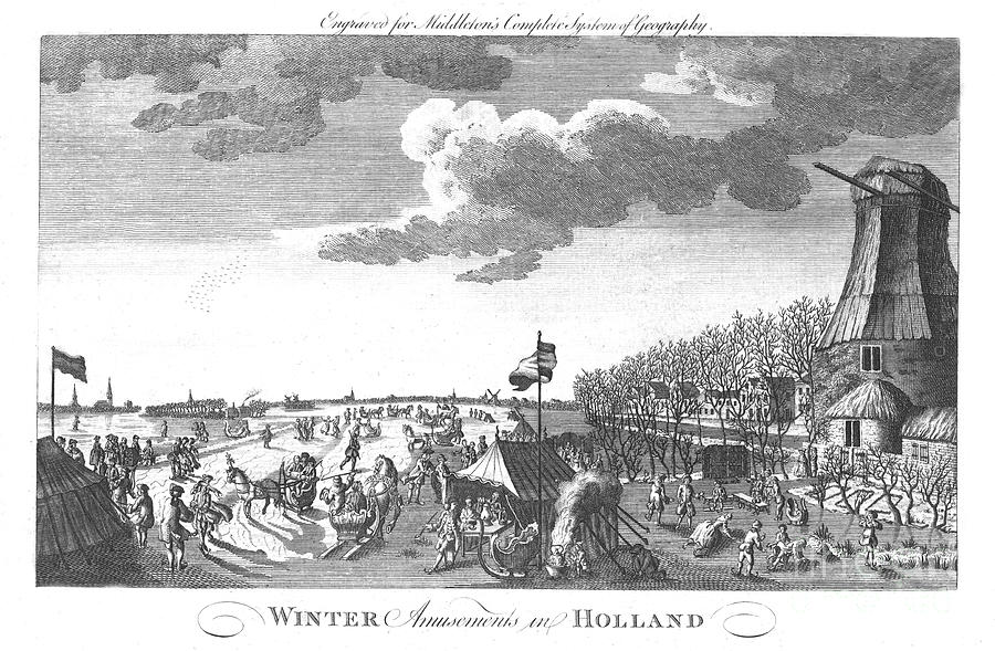 Winter Amusements In Holland Drawing by Print Collector