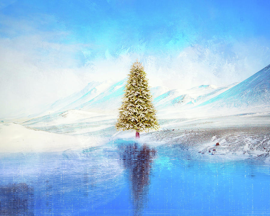Winter Mixed Media - Winter And Christmas Tree by Ata Alishahi