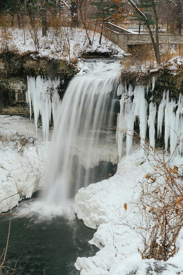 Winter at Minnehaha Falls Photograph by Rebekah Zivicki