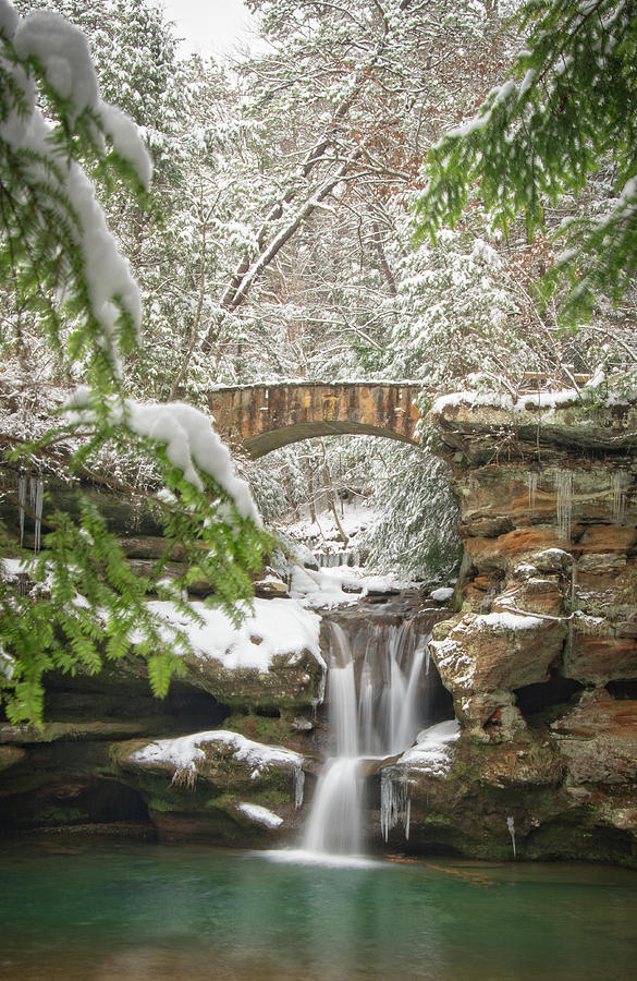 Nature Photograph - Winter at Old Mans Cave, Hocking Hills State Park in Ohio by Ina Kratzsch