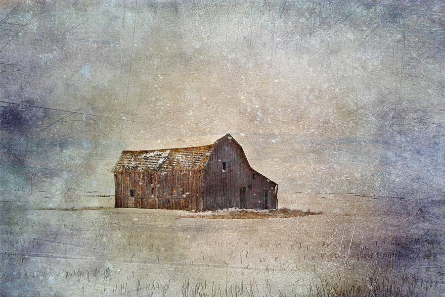 Winter Barn Painting Digital Art by Terry Davis
