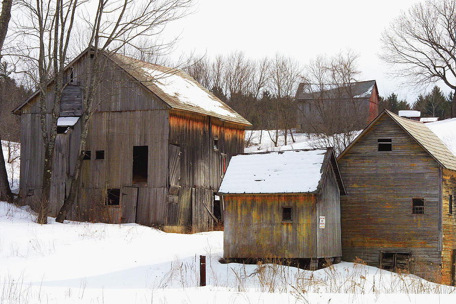 Winter Photograph - Winter Barns by Stephen Goodhue