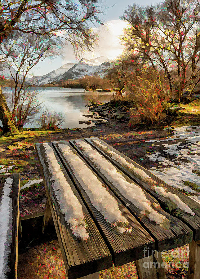Winter Bench Snowdonia Photograph by Adrian Evans