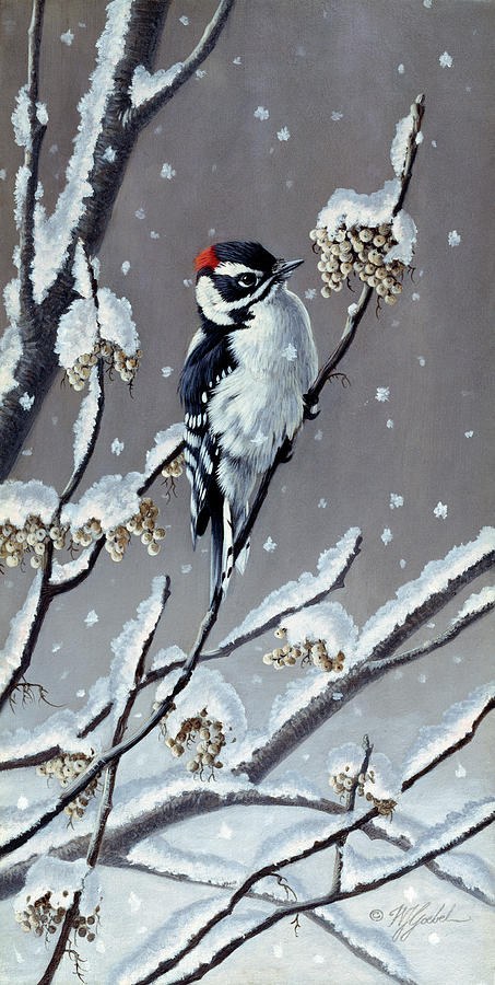 Bird Painting - Winter Berries by Wilhelm Goebel