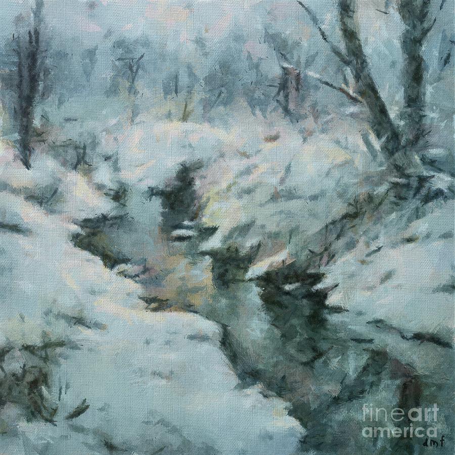 Winter By The Stream Painting by Dragica Micki Fortuna