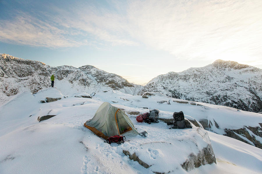 Mountain Photograph - Winter Camping In Pinecone Burke Provincial Park. by Cavan Images