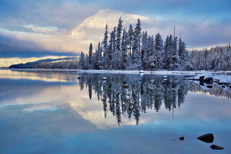 Winter colors on Lake Wenatchee Photograph by Lynn Hopwood