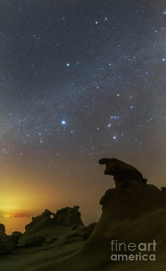 Winter Constellations And Rock Formations Photograph by Amirreza Kamkar / Science Photo Library