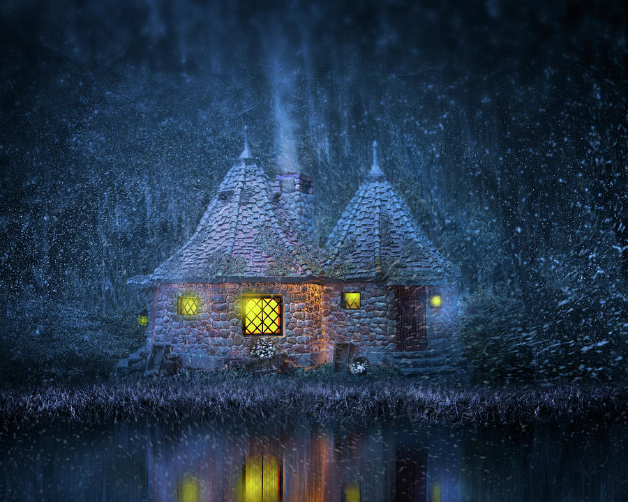 Winter Cottage Digital Art by Mark Andrew Thomas