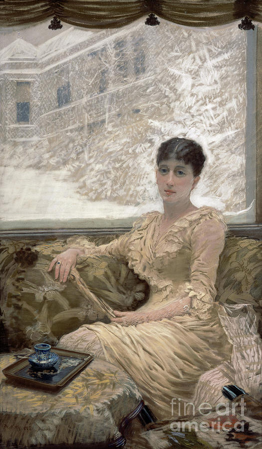 Winter Day. Artist De Nittis, Giuseppe Drawing by Heritage Images