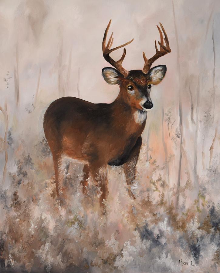 Winter Deer Painting by Rachel Lawson