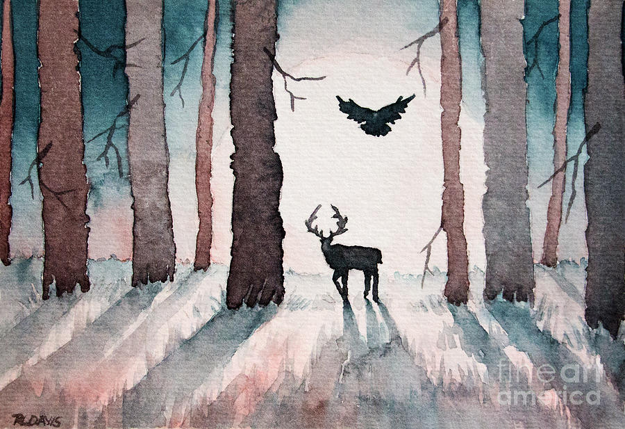 Winter Duo Painting by Rebecca Davis