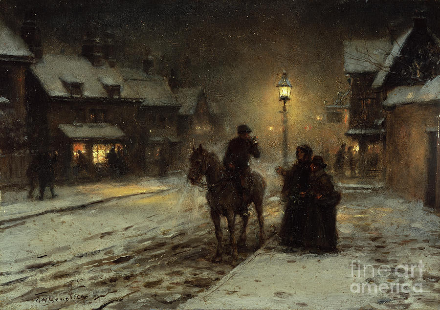 Winter Evening By George Henry Boughton Painting by George Henry Boughton