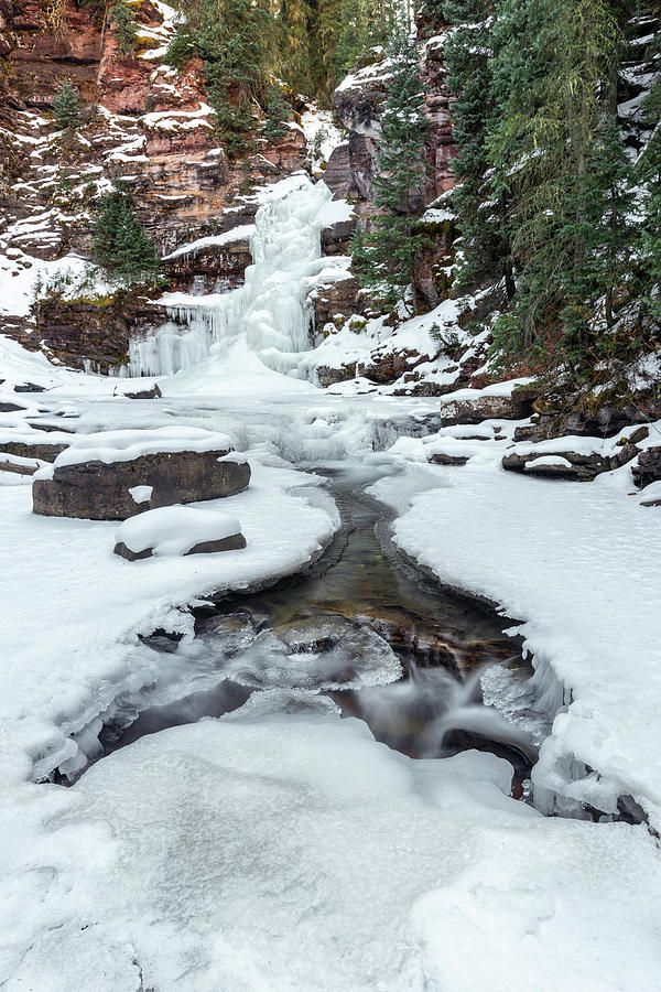 Winter Falls Photograph by Angela Moyer