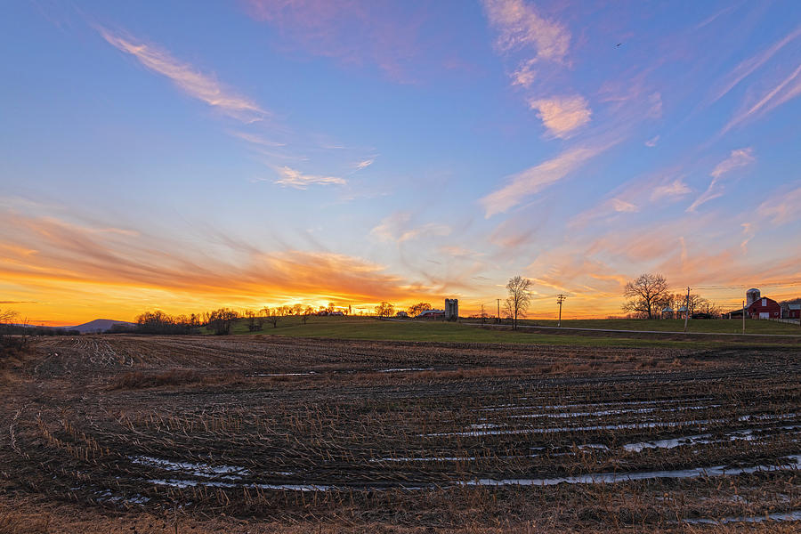Winter Farmland Sunset Photograph by Angelo Marcialis