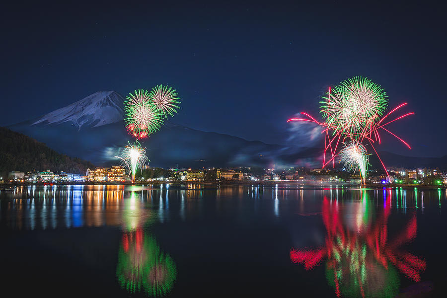 Winter Fireworks Photograph by Junko Torikai