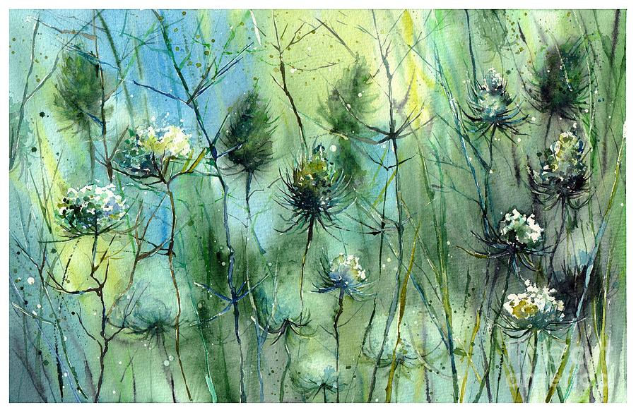 Winter Painting - Winter Flowers by Suzann Sines Winter Painting - Winter Flowers by Suzann Sines