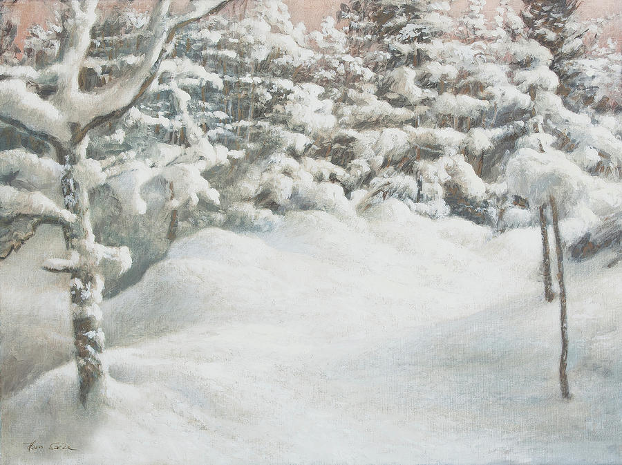 Winter Forest Painting by Hans Egil Saele