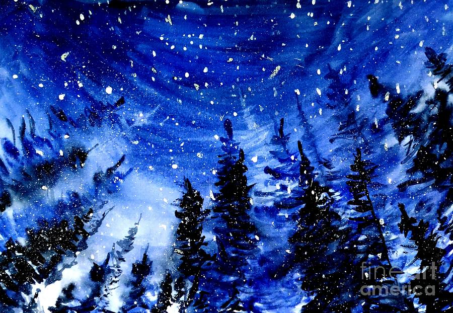 Winter forest Painting by Tamara Vitsenkova - Fine Art America