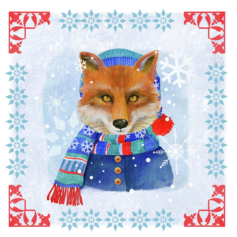 Animal Mixed Media - Winter Fox by Fiona Stokes-gilbert