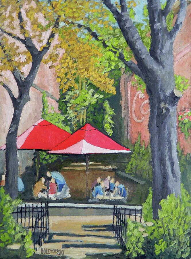 Winter Garden Painting - Winter Garden Cafe by Robert Holewinski Winter Garden Painting - Winter Garden Cafe by Robert Holewinski