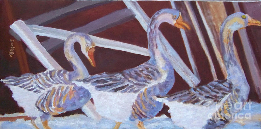 Geese Painting - Winter Geese by Alicia Drakiotes
